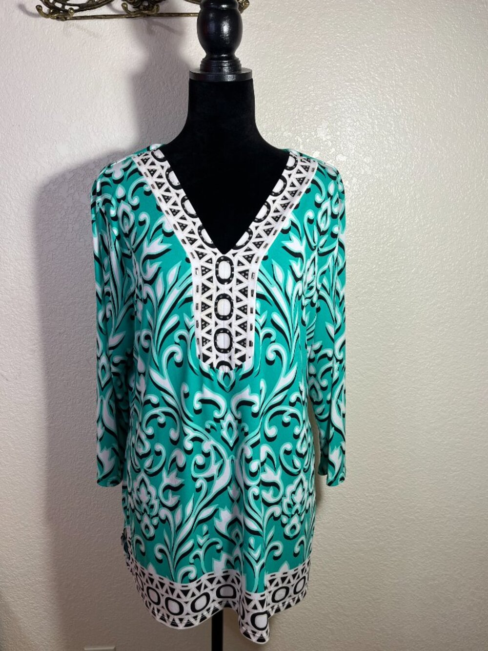 JM Collection Women's Printed Tunic Top XL
